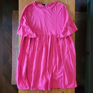 ASOS Babydoll Mini Dress in Hot Pink